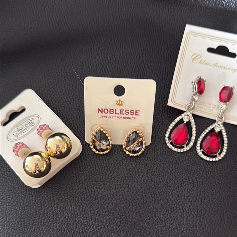 Macy's Gold and Silver Earrings Set with Gemstone Accents